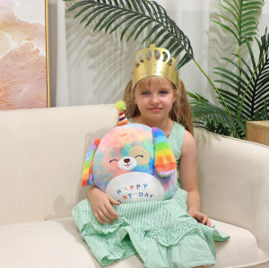 Easfan Original 12’’ Rainbow Birthday Dog Plush Pi...