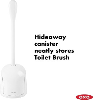 OXO Good Grips Compact Toilet Brush & Canister, Wh...