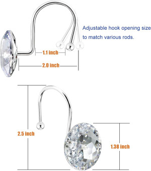12PCS Shower Curtain Hooks Rings for Bathroom, Sta...