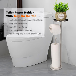 Toilet Paper Holder Stand, Freestanding Toilet Pap...