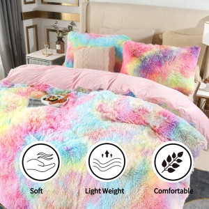 RYNGHIPY 3Pcs Rainbow Girls Bedding Sets Twin Size...