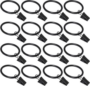 16 Pack Curtain Rings with Clips, Window Clip Ring...