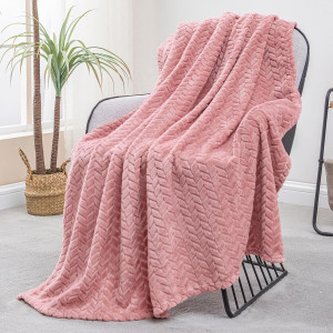 Exclusivo Mezcla Pink Fleece Throw Blanket for Cou...