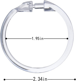 12 PCS Clear Plastic Shower Curtain Rings, Easy Sn...