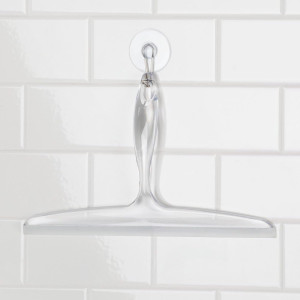iDesign Plastic Bath Squeegee for Glass with Sucti...