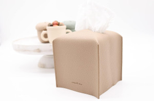 Tissue Box Cover Holder, Square with Bottom Belt b...