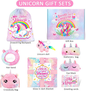 Christmas Unicorn Gift Set for Girls Age 3,4,5,6,7...