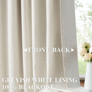 Vision Home Natural Pinch Pleated Full Blackout Cu...