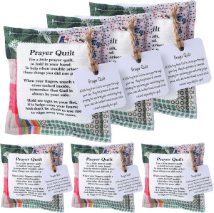 6 Pcs Mini Prayer Quilt with Cross Inside, Vintage...