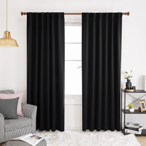 Deconovo Blackout Curtains 84 Inches Long, Black B...