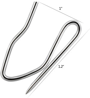 58 Pcs Metal Curtain Hooks, Nydotd Silver Rustproo...