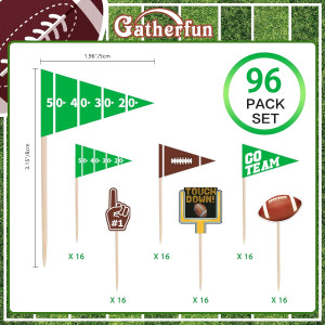 96pcs Football Cupcake Toppers,Cocktail & Charcute...