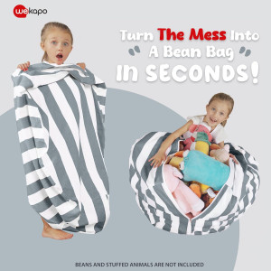 WEKAPO Stuffed Animal Storage Bean Bag Chair Cover...