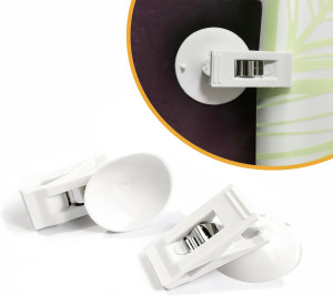 6 Packs Shower Curtain Clips with Suction Cup to P...