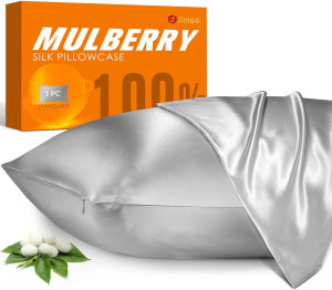 100% Mulberry Silk Pillowcase for Hair and Skin, 2...