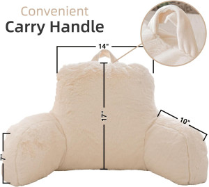 A Nice Night Faux Fur Reading Pillow Bed Wedge Lar...