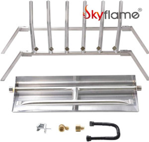 Skyflame 24-inch Fireplace Log Grate with Dual Bur...