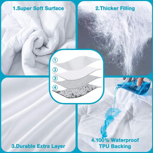 Lunsing King Mattress Protector, Waterproof Breath...