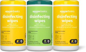 Amazon Basics Disinfecting Wipes, Lemon & Fresh Sc...