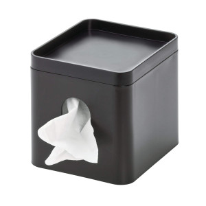 iDesign Facial Tissue Box Cover with Storage Tray,...