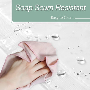 Mrs Awesome Clear Shower Curtain Liner with 3 Magn...