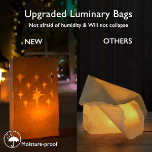 Homemory 24 PCS White Luminary Bags, Upgraded Mois...