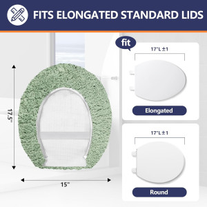 Luxury Toilet Lid Cover Machine Washable Solid Toi...