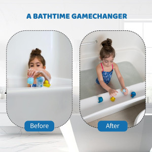 Tub Topper® Bathtub Splash Guard Play Shelf Area -...
