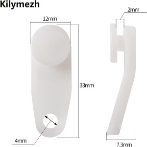 White Traverse Rod Slides Curtain Track Glider Hoo...