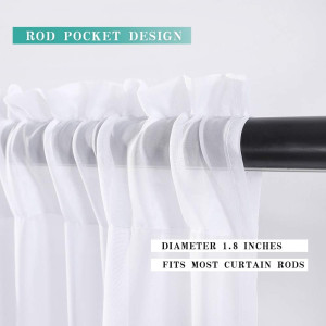 MIULEE 2 Panels Kitchen Tiers Half Window Sheer Cu...