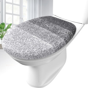 OLANLY Soft Microfiber Bathroom Toilet Lid Cover,...