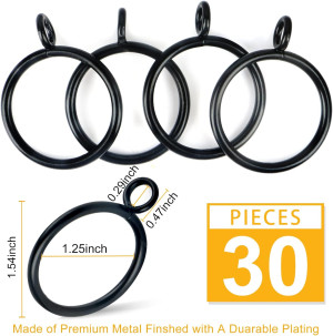1.25-Inch Drapery Curtain Ring with Eyelet for Cur...