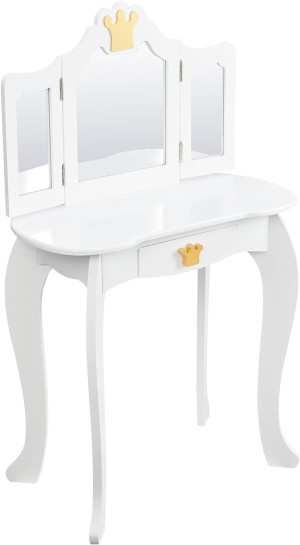 Kids Vanity Table and Chair Set, Princess Makeup V...