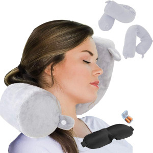 Twist Memory Foam Travel Pillow Neck,Chin,Shoulder...
