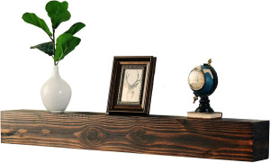 WELLAND Rustic Floating Shelf, Reclaimed Wood Wall...