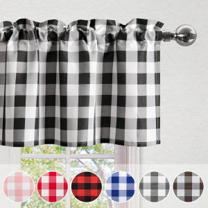 Hiasan Buffalo Plaid Curtains Valances for Windows...