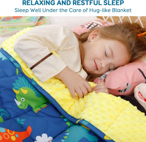 Sivio Toddler Weighted Blanket Kids, 3 lbs Minky F...