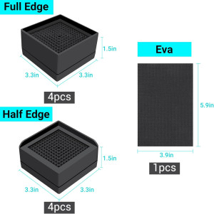 Flechazo Pack of 8 Furniture Bed Risers, 2 or 4 In...