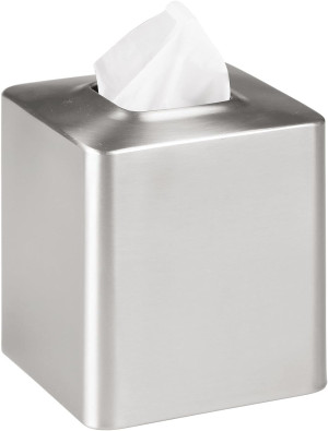 mDesign Metal Square Tissue Box Cover for Bathroom...