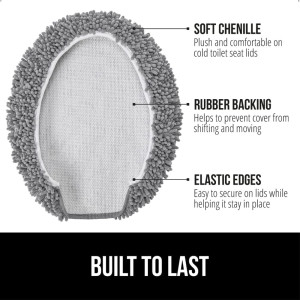 Gorilla Grip Soft Chenille Bathroom Toilet Lid Cov...