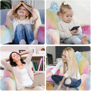 Reading Pillow for Bed - Faux Fur Backrest Pillow...