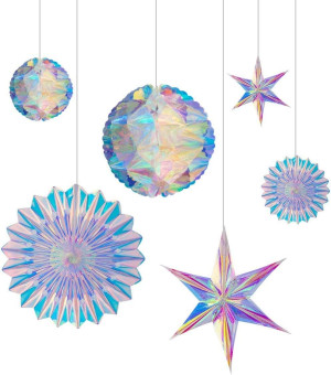 BTSD-home Iridescent Party Decorations with Hangin...