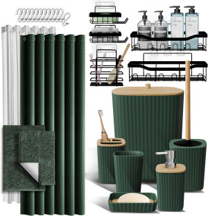 Bathroom Accessories Set with Shower Caddy and Bat...