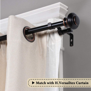 Elegant Window Treatment Telescoping Double Curtai...