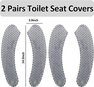 2Pairs Plush Warm Thick Padded Toilet Seat Cover M...