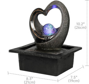 Ferrisland Water Garden Zen Fountain with LED Ligh...