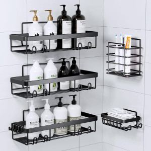 Shower Caddy, Bathroom Shower Organizers, Black Sh...