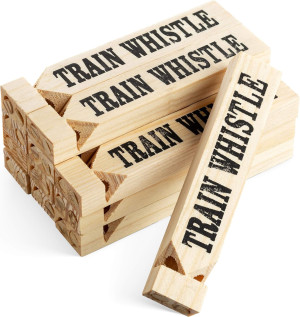 Wooden Train Whistles (Pack of 12) - Wood Train Wh...