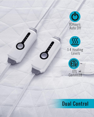 Electric Mattress Pad Queen Size 60"x80" Dual Cont...