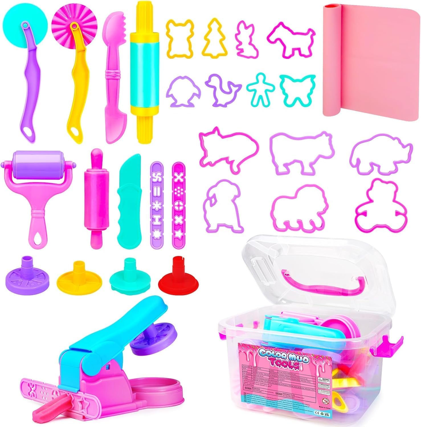 HappyKidsClub Playdough Tools and Cutters Sets, Pl...